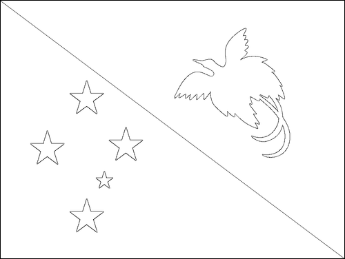 Contorno da bandeira de Papua Nova Guiné para colorir