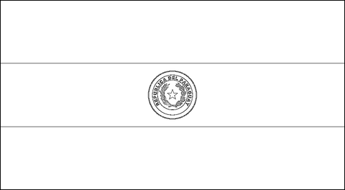 Contorno da bandeira de Paraguai para colorir