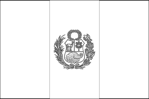 Contorno da bandeira de Peru para colorir