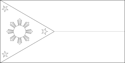Contorno da bandeira de Filipinas para colorir