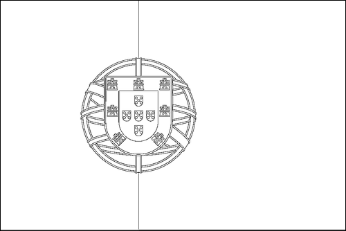 Contorno da bandeira de Portugal para colorir