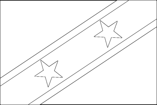 Contorno da bandeira de São Cristóvão e Nevis para colorir