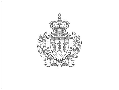 Contorno da bandeira de São Marinho para colorir