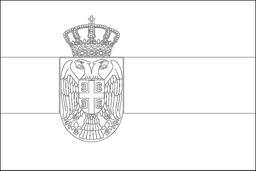 Contorno da bandeira de Sérvia para colorir