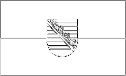 Contorno da bandeira de Saxónia para colorir