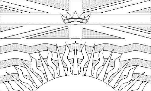 Contorno da bandeira de Colúmbia Britânica para colorir