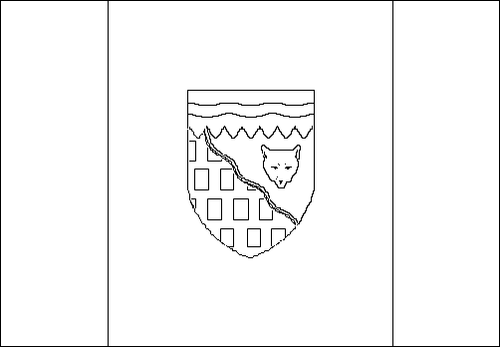 Contorno da bandeira de Territórios do Noroeste para colorir