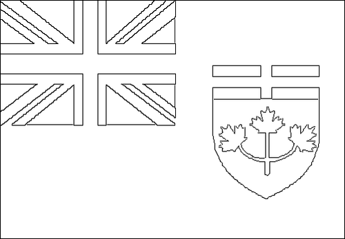 Contorno da bandeira de Ontário para colorir