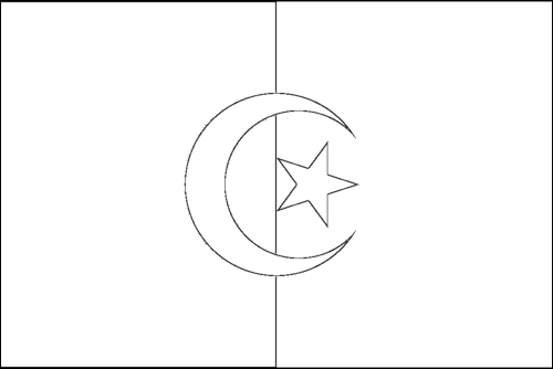 Contorno da bandeira de Argélia para colorir