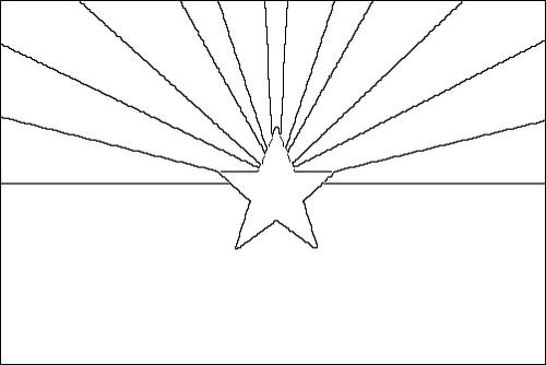 Contorno da bandeira de Arizona para colorir