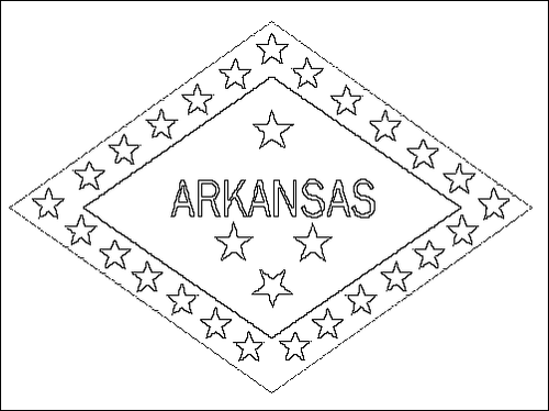 Contorno da bandeira de Arkansas para colorir
