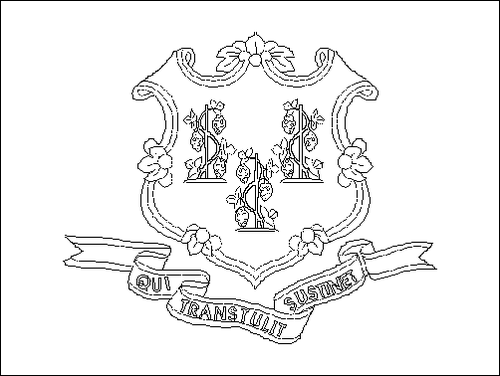 Contorno da bandeira de Connecticut para colorir