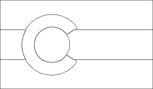 Contorno da bandeira de Colorado para colorir