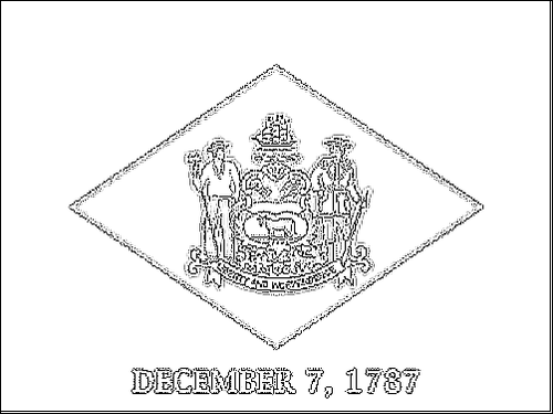 Contorno da bandeira de Delaware para colorir