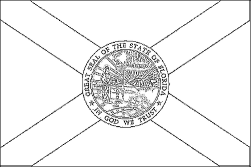 Contorno da bandeira de Flórida para colorir