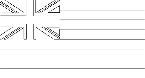 Contorno da bandeira de Hawaii para colorir