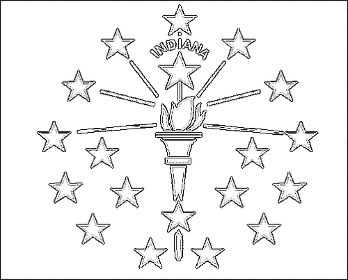 Contorno da bandeira de Indiana para colorir