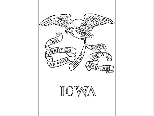 Contorno da bandeira de Iowa para colorir