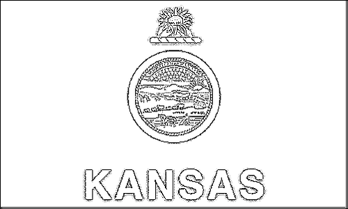 Contorno da bandeira de Kansas para colorir