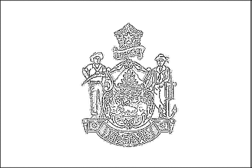 Contorno da bandeira de Maine para colorir