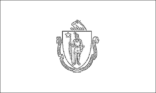 Contorno da bandeira de Massachusetts para colorir