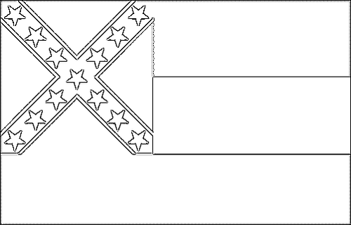 Contorno da bandeira de Mississipi para colorir