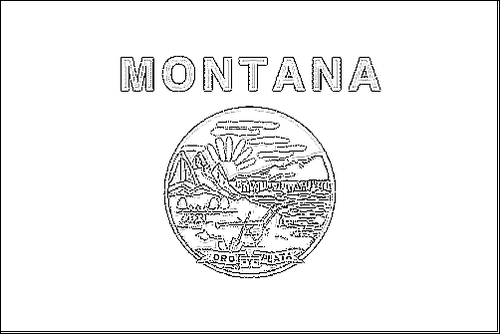 Contorno da bandeira de Montana para colorir