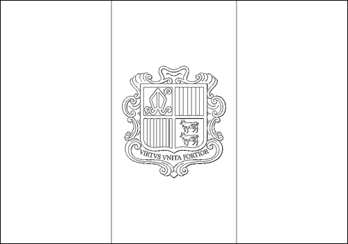 Contorno da bandeira de Andorra para colorir