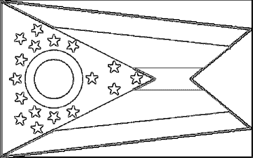 Contorno da bandeira de Ohio para colorir
