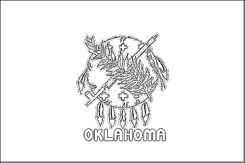 Contorno da bandeira de Oklahoma para colorir