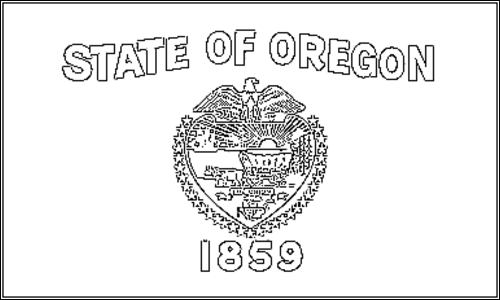 Contorno da bandeira de Oregon para colorir