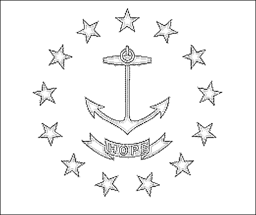 Contorno da bandeira de Rhode Island para colorir
