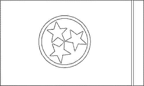 Contorno da bandeira de Tennessee para colorir
