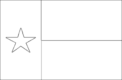 Contorno da bandeira de Texas para colorir