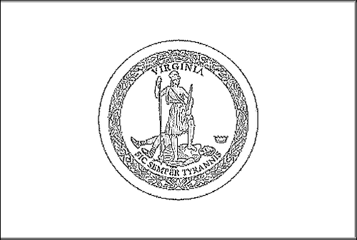 Contorno da bandeira de Virgínia para colorir