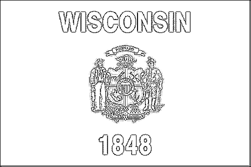 Contorno da bandeira de Wisconsin para colorir