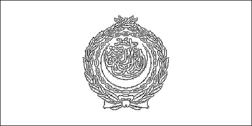 Contorno da bandeira de Liga Árabe para colorir