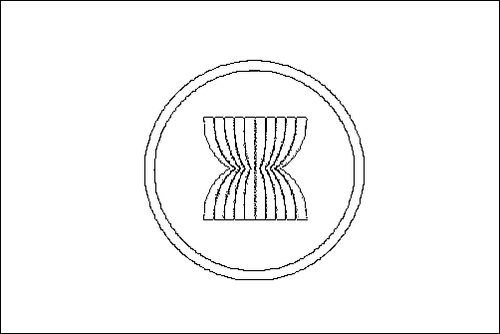 Contorno da bandeira de ASEAN (Associação das Nações do Sudeste Asiático) para colorir