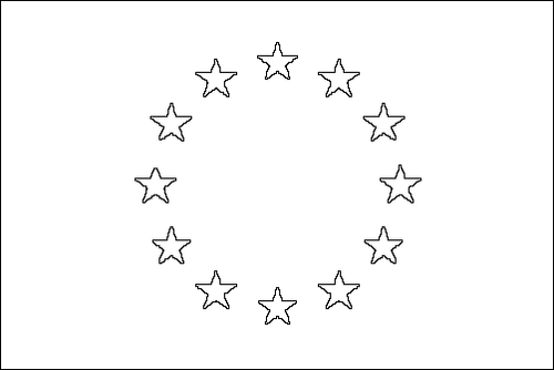 Contorno da bandeira de União Europeia (UE) para colorir