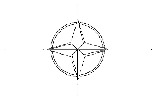 Contorno da bandeira de NATO (Organização do Tratado do Atlântico Norte) para colorir