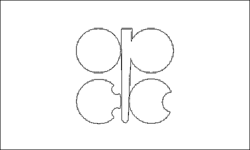 Contorno da bandeira de OPEP (Organização dos Países Exportadores de Petróleo) para colorir