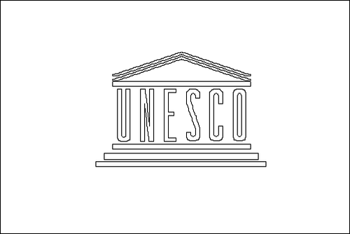 Contorno da bandeira de UNESCO para colorir