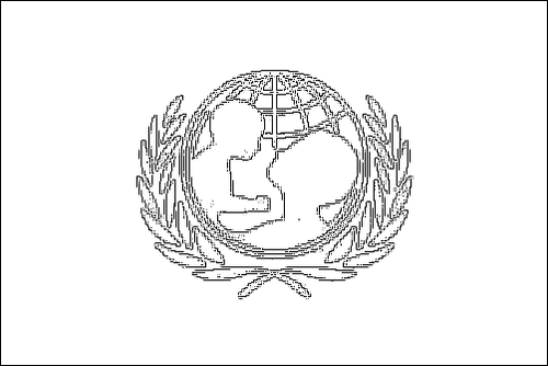 Contorno da bandeira de UNICEF para colorir