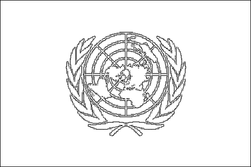 Contorno da bandeira de Nações Unidas (ONU) para colorir