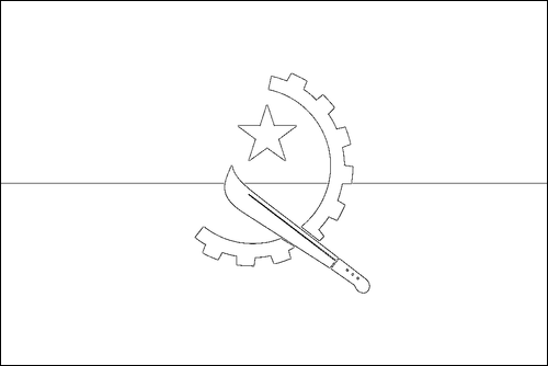 Contorno da bandeira de Angola para colorir