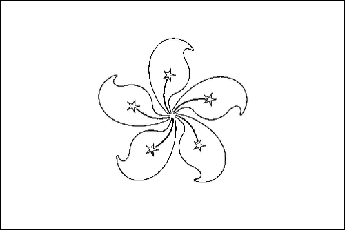 Contorno da bandeira de Hong Kong para colorir