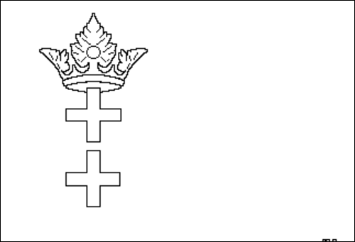 Contorno da bandeira de Gdansk (Cidade Livre de Gdansk) para colorir