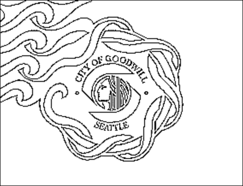Contorno da bandeira de Seattle para colorir