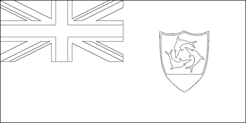 Contorno da bandeira de Anguila para colorir
