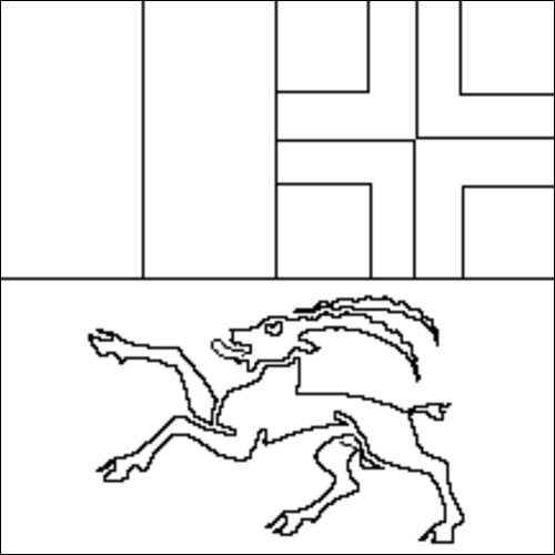 Contorno da bandeira de Grisões / Grischun para colorir